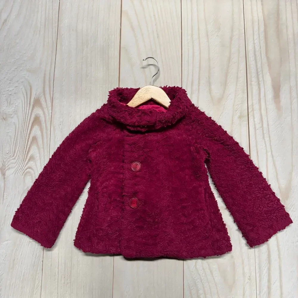 Patagonia Kids Girls Pelage Size XS 5-6 Faux Fur Fleece Jacket Magenta
